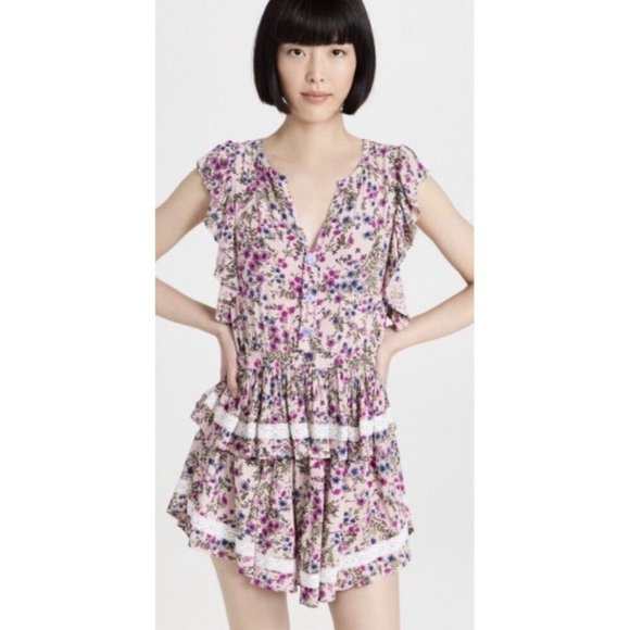 Sokie Collective Sz XL The Mini Flicker Dress Light Pink Floral Coquette - Picture 1 of 9